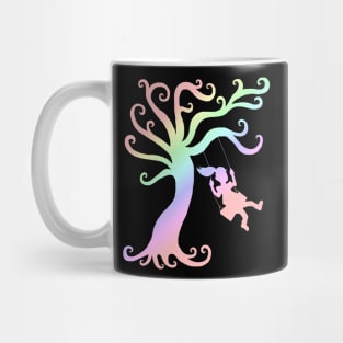 Whimsical Pastel Tree Silhouette Mug